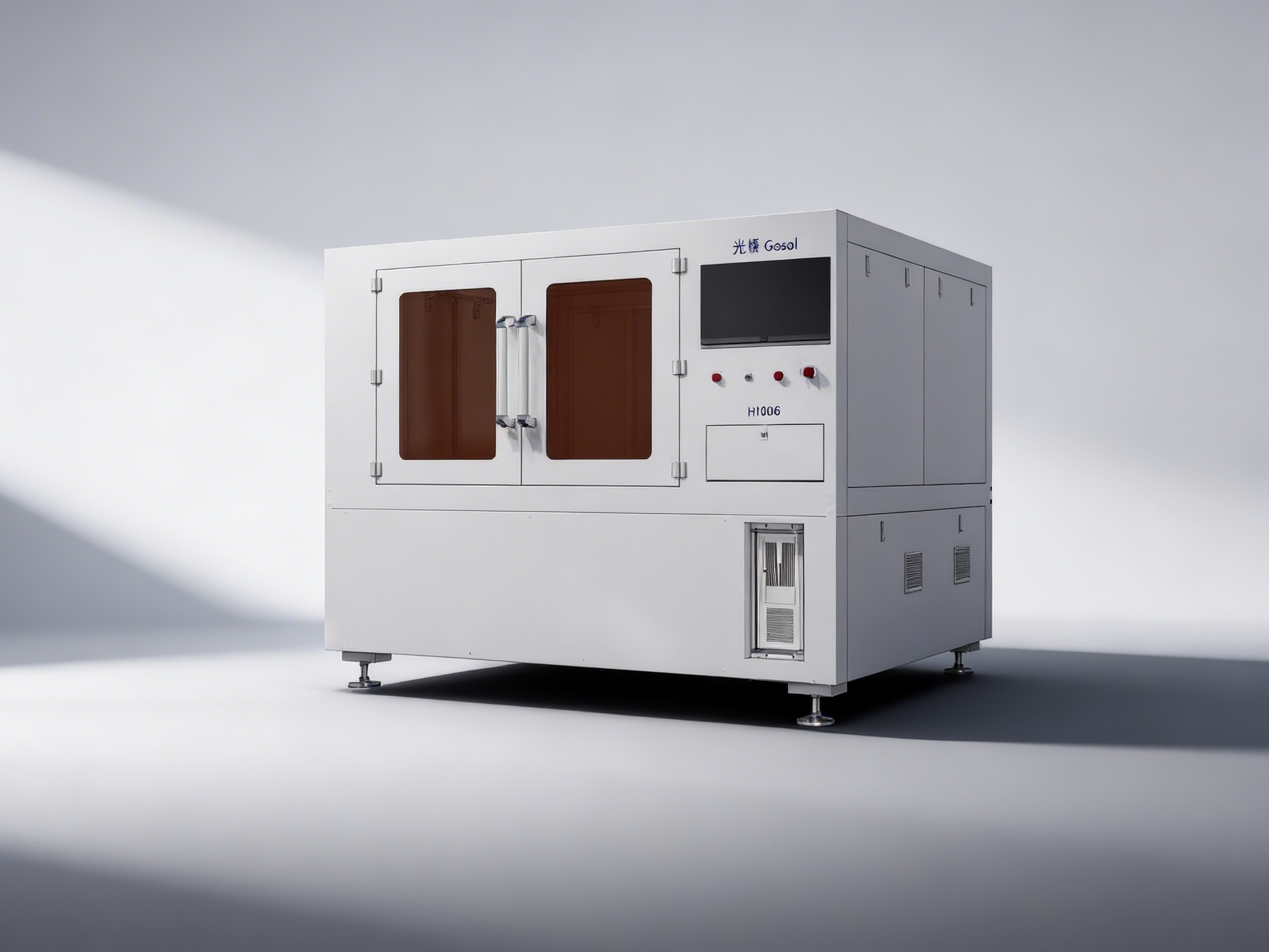 Gosol H1006大型激光切割设备全景，工业级重型设计，配备自动化生产线接口，展示其大规模生产能力